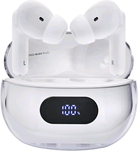 INTENSO BUDS PLUS T312AE CUFFIE AURICOLARI STEREO IN-EAR TRUE WIRELESS BLUETOOTH CON CANCELLAZIONE ATTIVA DEL RUMORE ENC CHIAMATE E MUSICA USB-C BIANCO